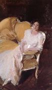 Andrei Aristide sat on the sofa Joaquin Sorolla